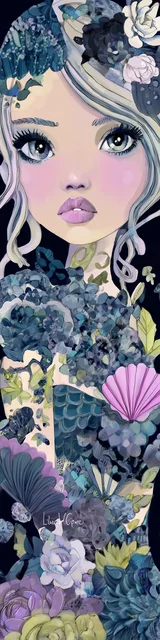 Free printable mermaid bookmark featuring blond hair mermaid